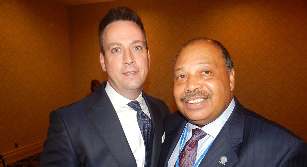 McCabe, with Democratic State Committee Chairman John Currie.