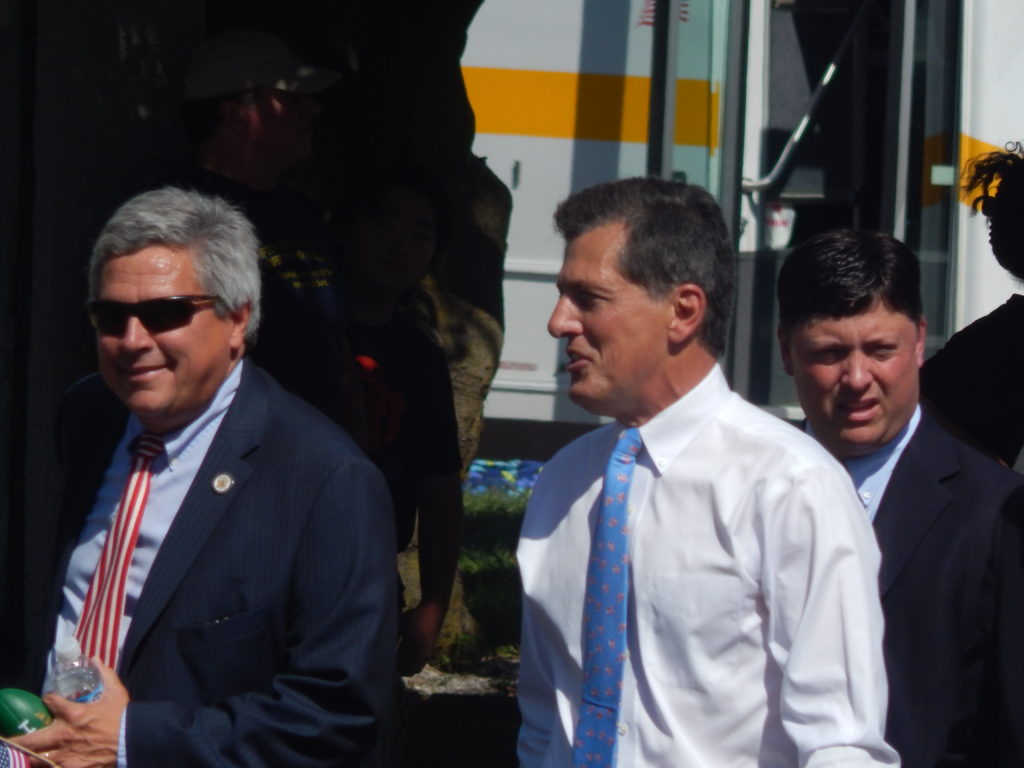 From left: state Senator Kip Bateman, former Somerset Freeholder Mark Caliguire (Republican candidate for Assembly), and former Somerset Clerk Brett Radi.