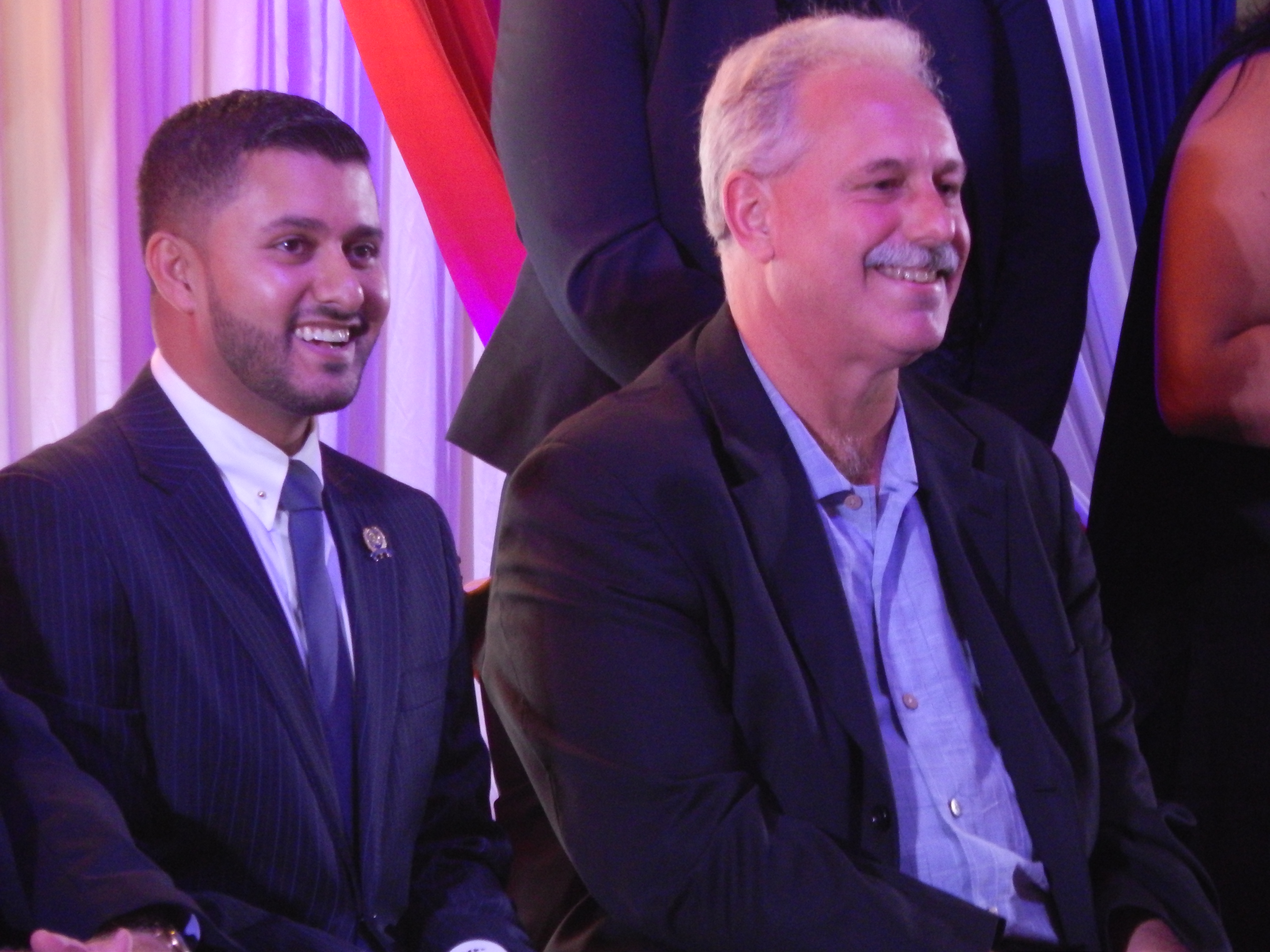 Assemblyman Raj Mukherji, left, and Lankey.