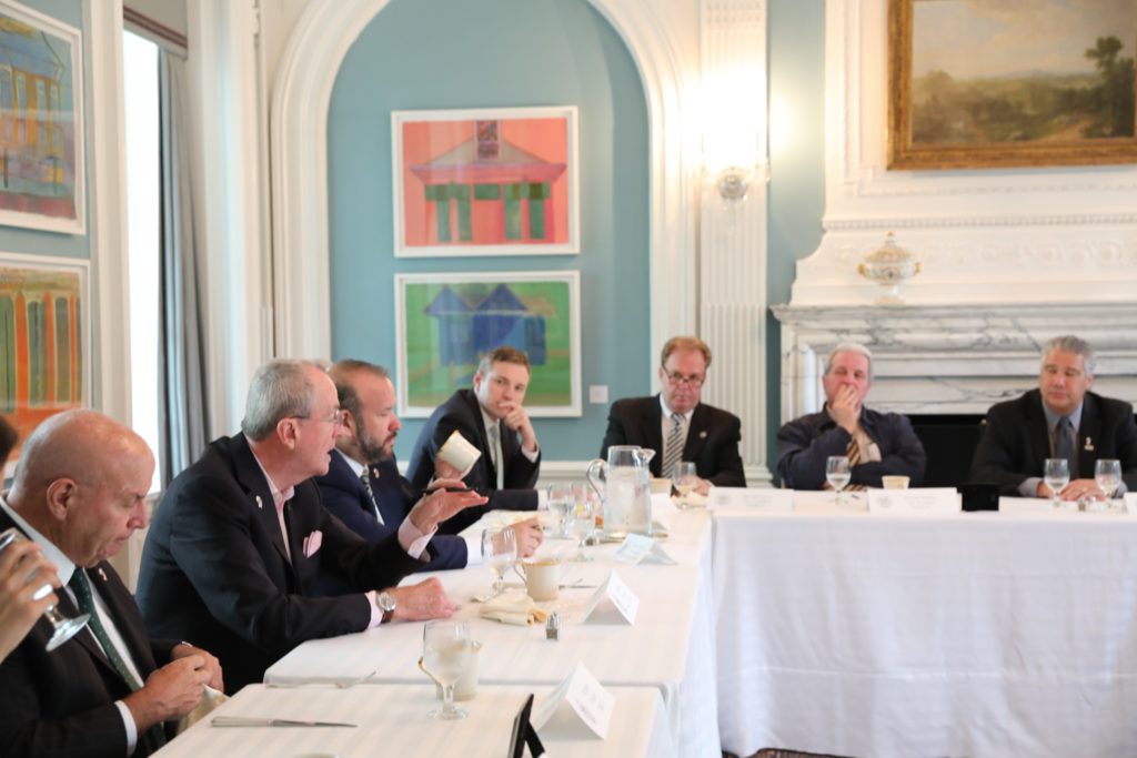 Building Trades president Bill Mullen attends a meeting with the State Building Trades Council, NJ Governor Phil Murphy and Labor Commissioner Rob Asaro-Angelo in Trenton.