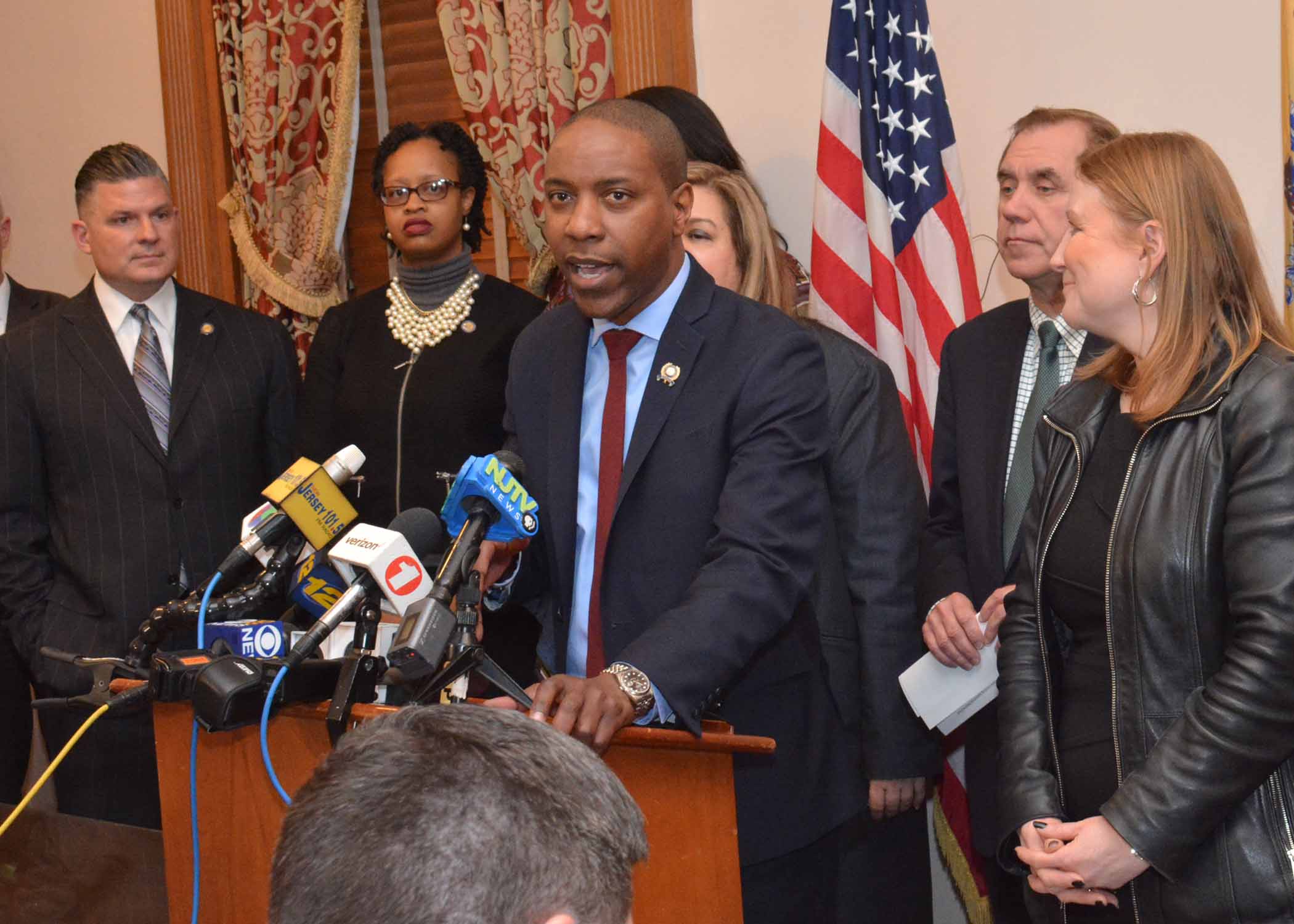 Assemblyman Jamel Holley praised NJ Democratic Party leadership in the assembly as he and his running mate Assemblywoman Annette Quijano coasted to victory in a low drama event amid high drama county discord. Holley added that he thinks Majority Leader Lou Greenwald should be governor one day.