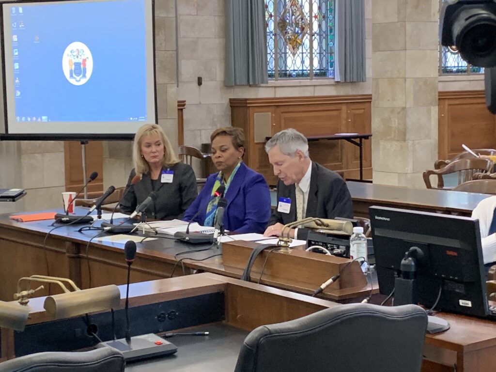 The scene at today's select committee hearing in Trenton.