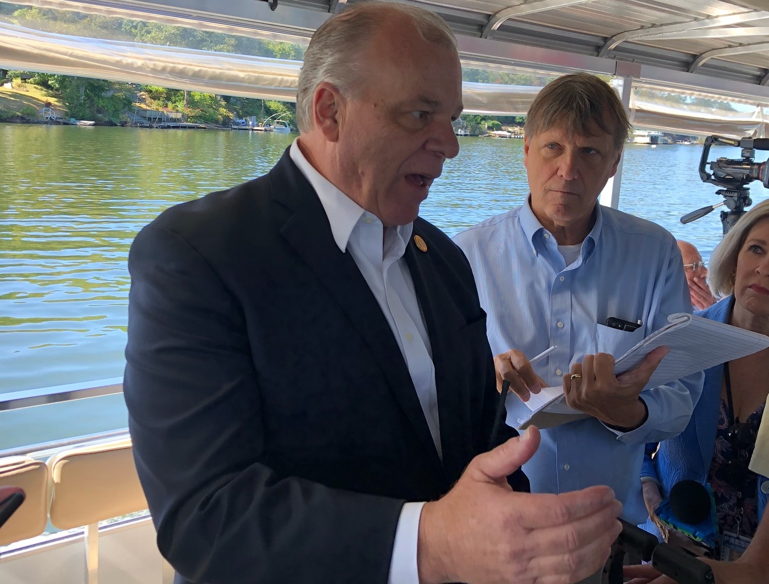 Senate President Steve Sweeney (D-3) on Lake Hopatcong.