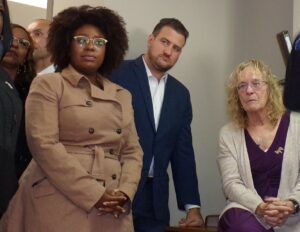 Schaffer, right, with Franklin Twp. Committeewoman Crystal Pruitt and Murphy diehard Mike Delameter. 