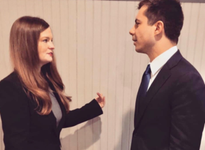 Jennifer Holdsworth with Buttigieg.