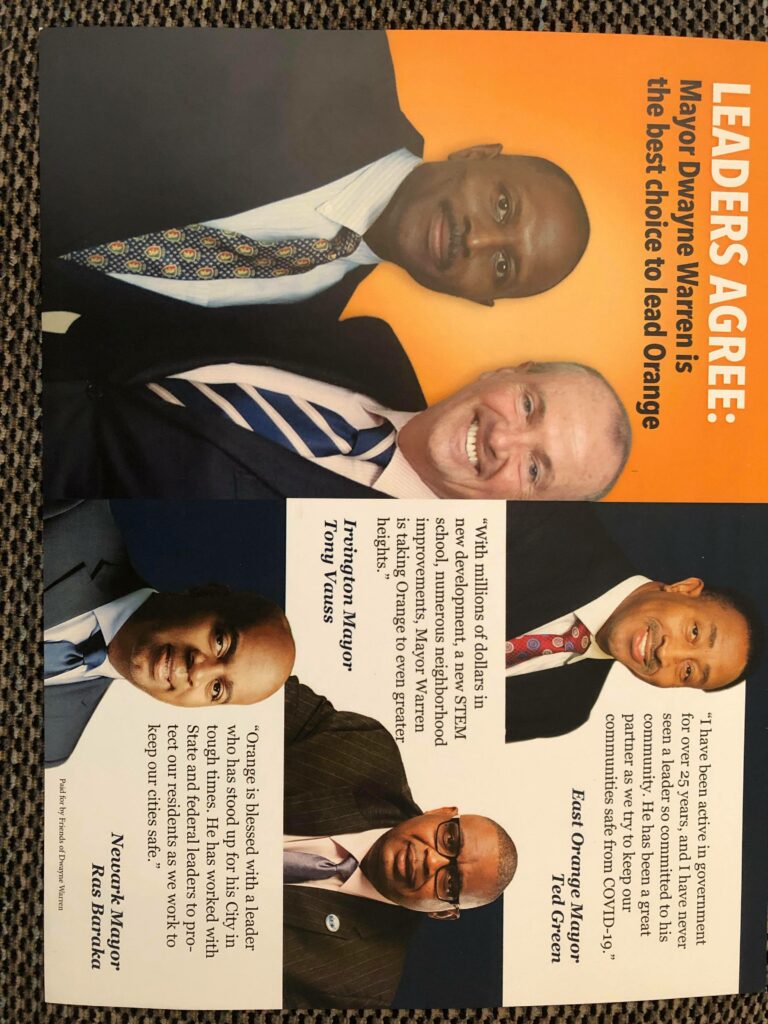 pro-Warren mail piece in Orange.