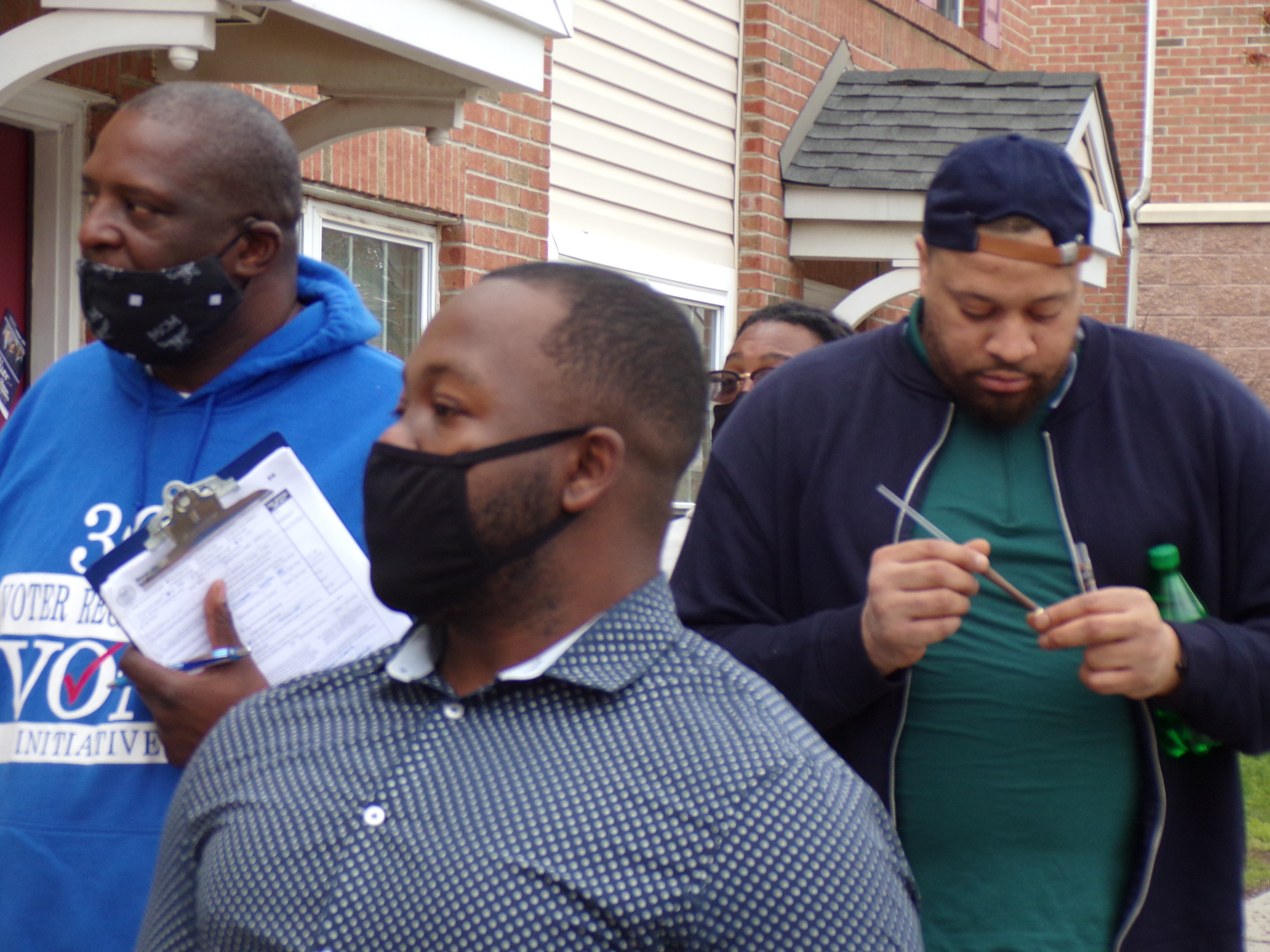 Members of Team Holley: Campaign Manager Tyree Morton (Center), with James Moore, left, and Blake Dooley.