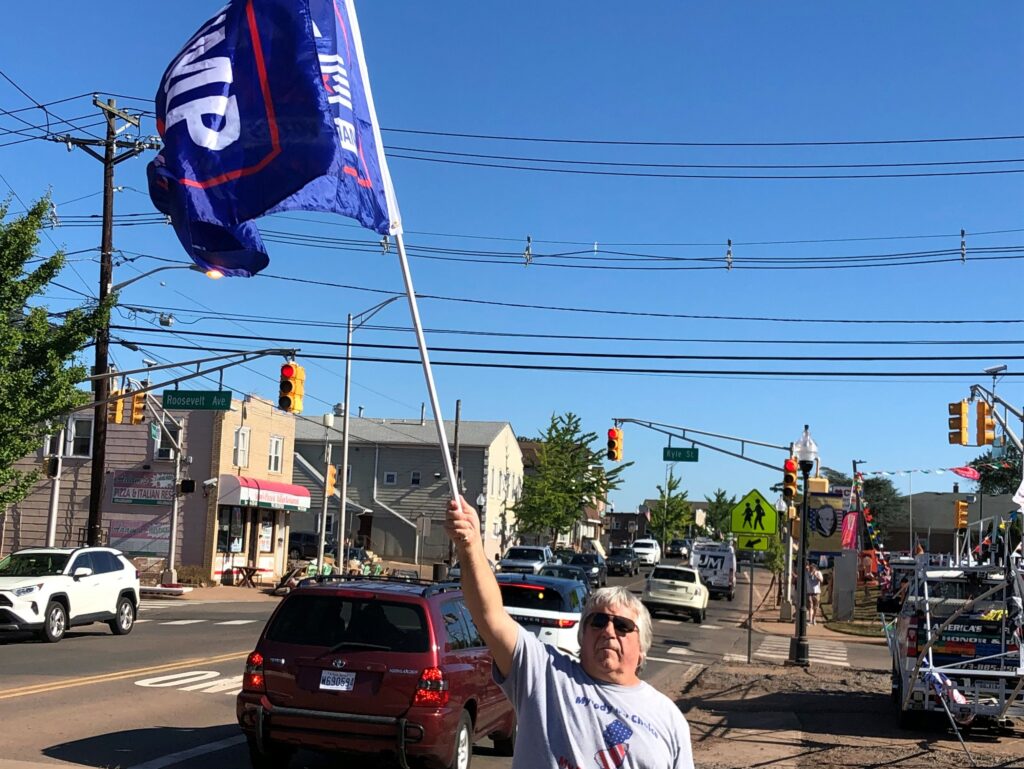 Trump flag in downtown Manville.